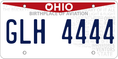 OH license plate GLH4444