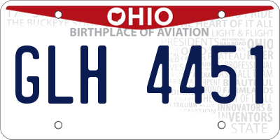 OH license plate GLH4451