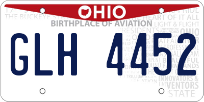 OH license plate GLH4452