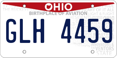 OH license plate GLH4459