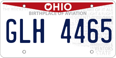 OH license plate GLH4465