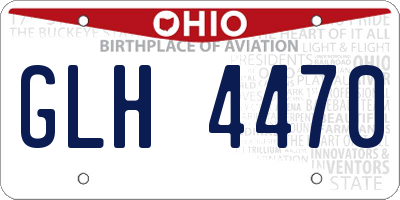 OH license plate GLH4470