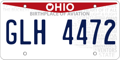 OH license plate GLH4472