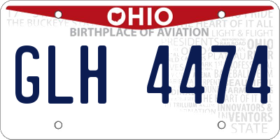 OH license plate GLH4474