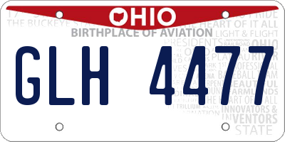 OH license plate GLH4477