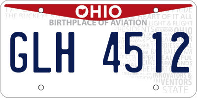OH license plate GLH4512