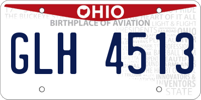 OH license plate GLH4513