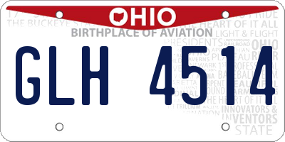 OH license plate GLH4514