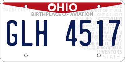 OH license plate GLH4517