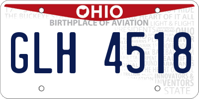 OH license plate GLH4518