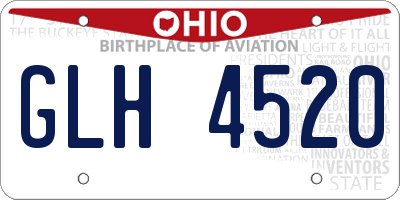 OH license plate GLH4520