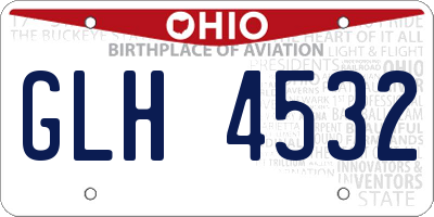 OH license plate GLH4532
