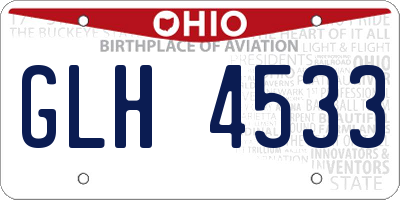 OH license plate GLH4533