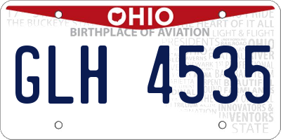 OH license plate GLH4535