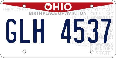 OH license plate GLH4537