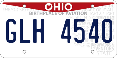 OH license plate GLH4540