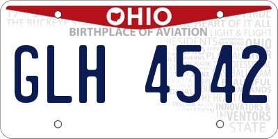 OH license plate GLH4542
