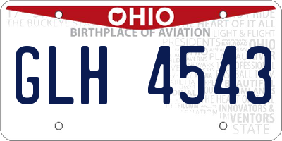 OH license plate GLH4543