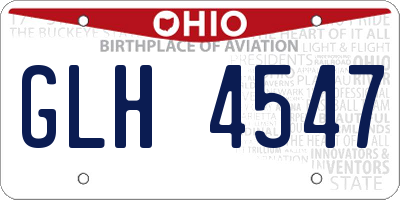 OH license plate GLH4547