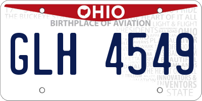 OH license plate GLH4549