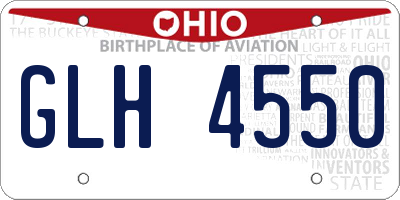 OH license plate GLH4550