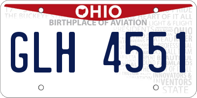OH license plate GLH4551