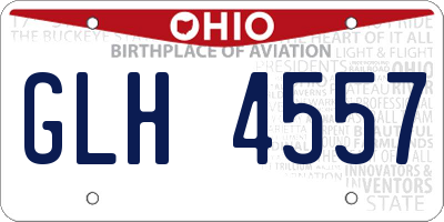 OH license plate GLH4557