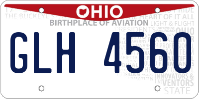OH license plate GLH4560
