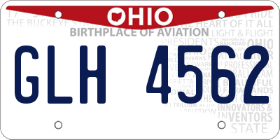 OH license plate GLH4562