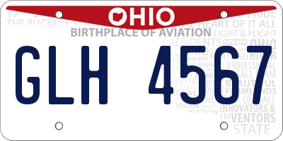 OH license plate GLH4567