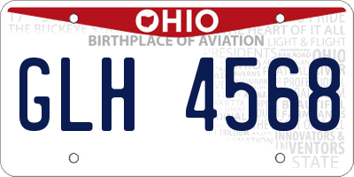 OH license plate GLH4568