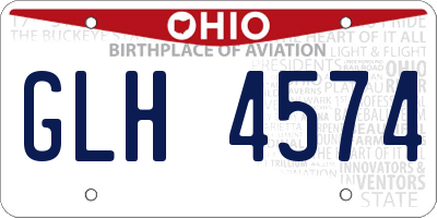 OH license plate GLH4574