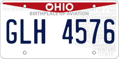 OH license plate GLH4576
