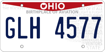 OH license plate GLH4577