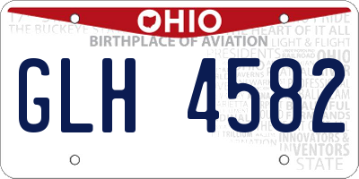 OH license plate GLH4582