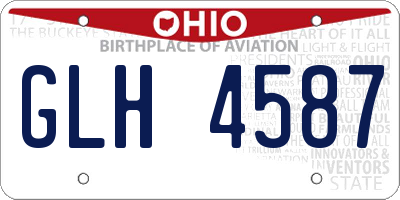 OH license plate GLH4587