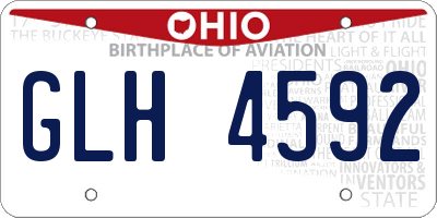 OH license plate GLH4592