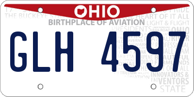 OH license plate GLH4597