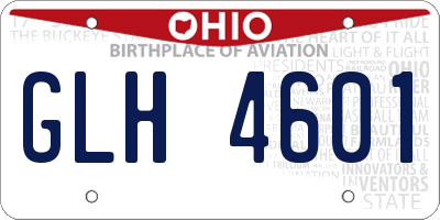 OH license plate GLH4601