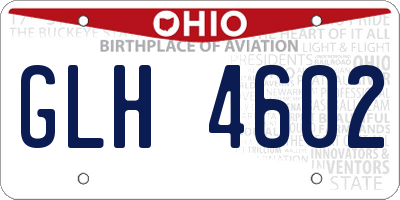 OH license plate GLH4602