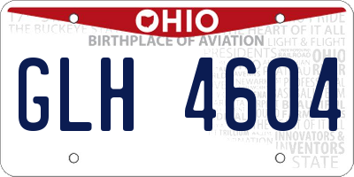OH license plate GLH4604