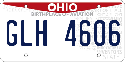 OH license plate GLH4606