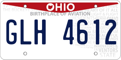 OH license plate GLH4612