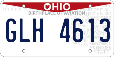 OH license plate GLH4613