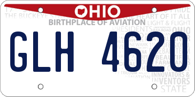 OH license plate GLH4620