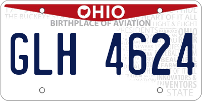 OH license plate GLH4624