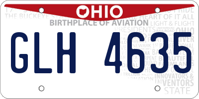 OH license plate GLH4635