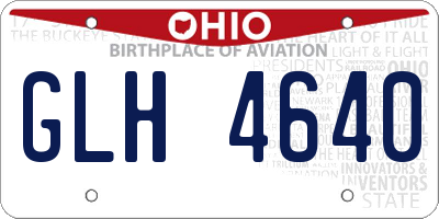 OH license plate GLH4640