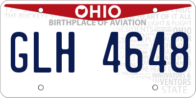OH license plate GLH4648