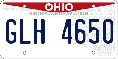 OH license plate GLH4650